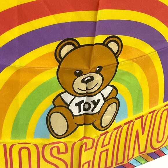 Moschino Rainbow Teddy Bear Silk Scarf - Picture 2 of 5